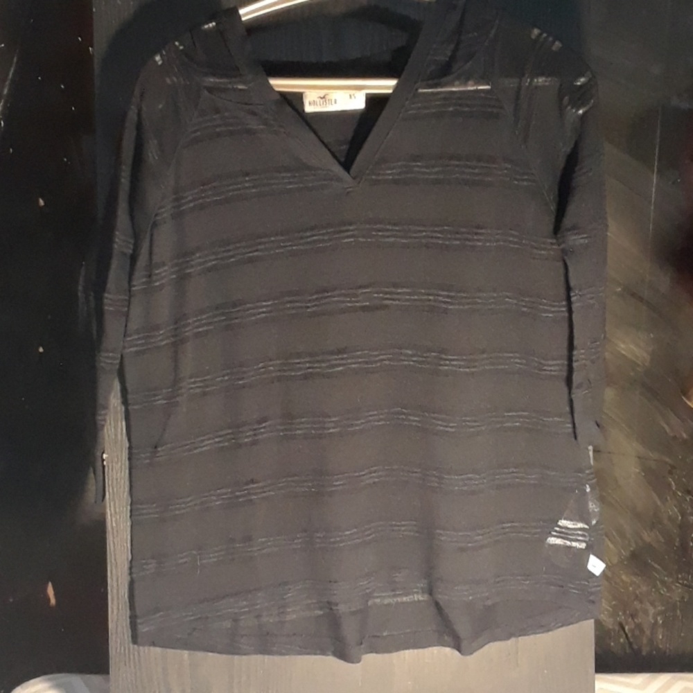 Hollister 3/4 sleeve sheer hoodie